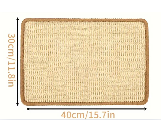 Natural linen and sisal rabbit and small animal rug with non-slip backing