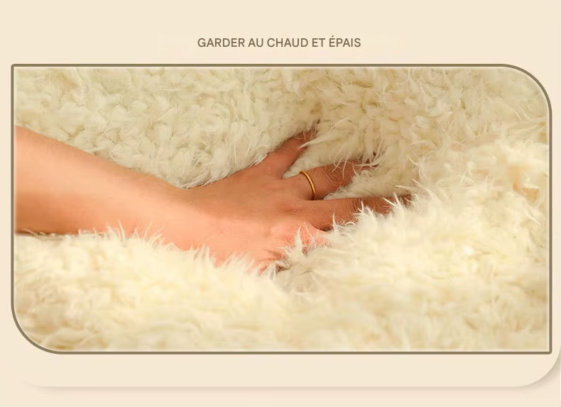 Lit Nid Alpaga Chaud pour Chat et Chien - Panier Confortable avec Coussin Amovible