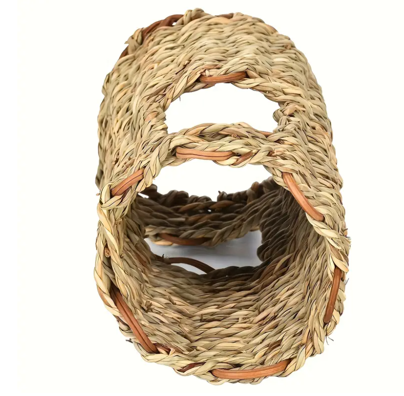 Tunnel/ labyrinthe Étoile en jute tressé à la main pour petits animaux 8'' x 4''