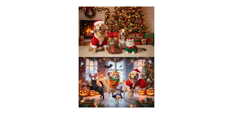 🎃🎄 Costumes et Accessoires Halloween et Noël pour Chiens et Chats