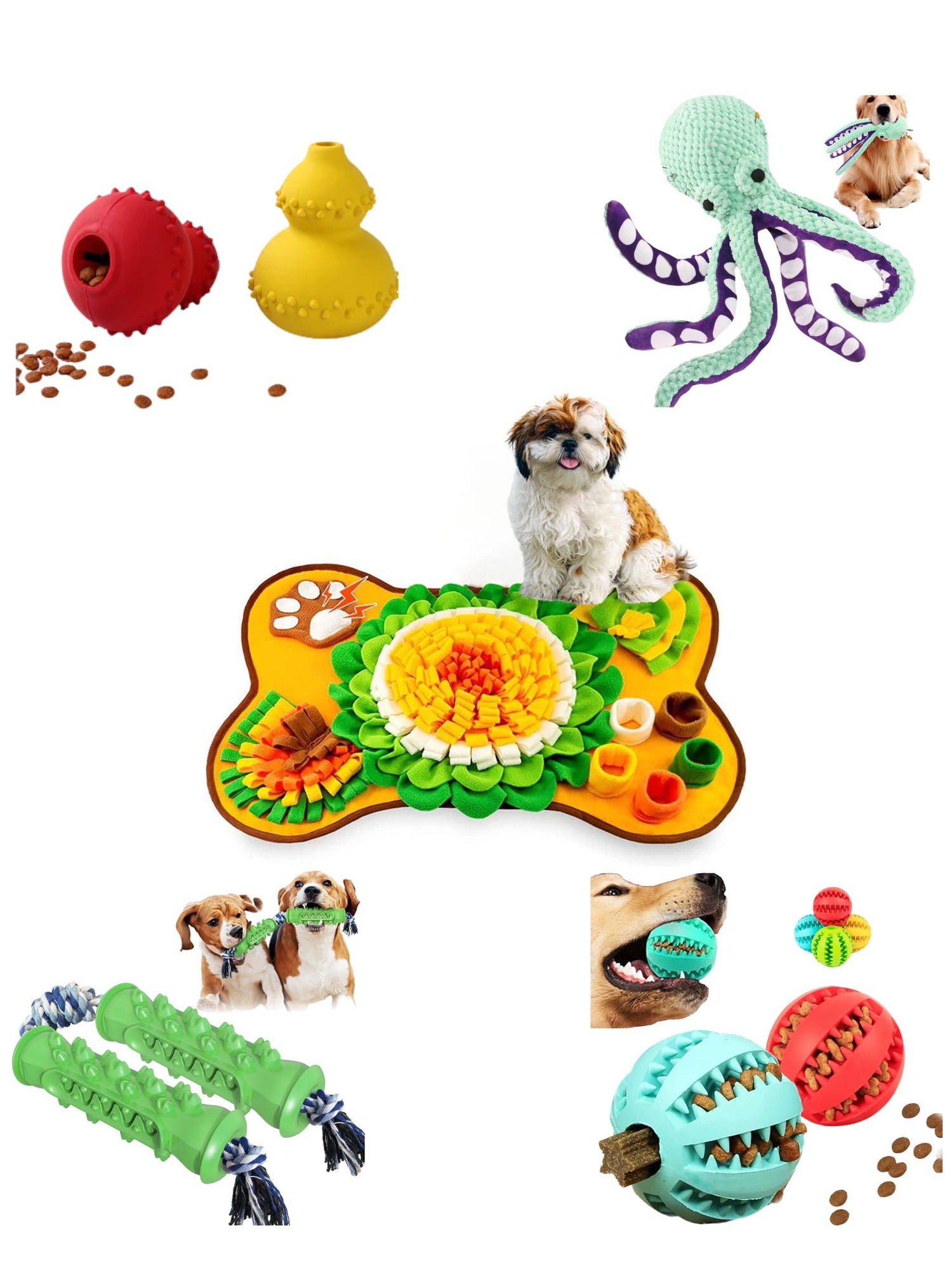 Jouets - Balles - Peluches - Tapis de fouille Chiens