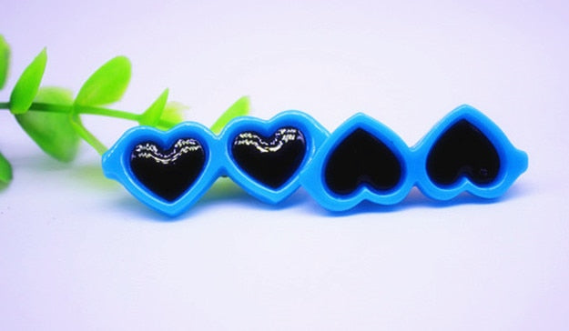 2pcs/1pair Fashion Style Pet Dog Hair Bows Dog Accessories Love Glasses Pet Dog Cat Hair Hairpin pet Accessories Products