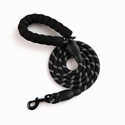 Pet Reflective Leash Nylon Round Rope Anti-Running Foam Handle Leash