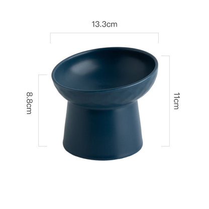 Élégant Bol en céramique à pied haut surélevé anti-renversement design unique pour chats et petits mammifères