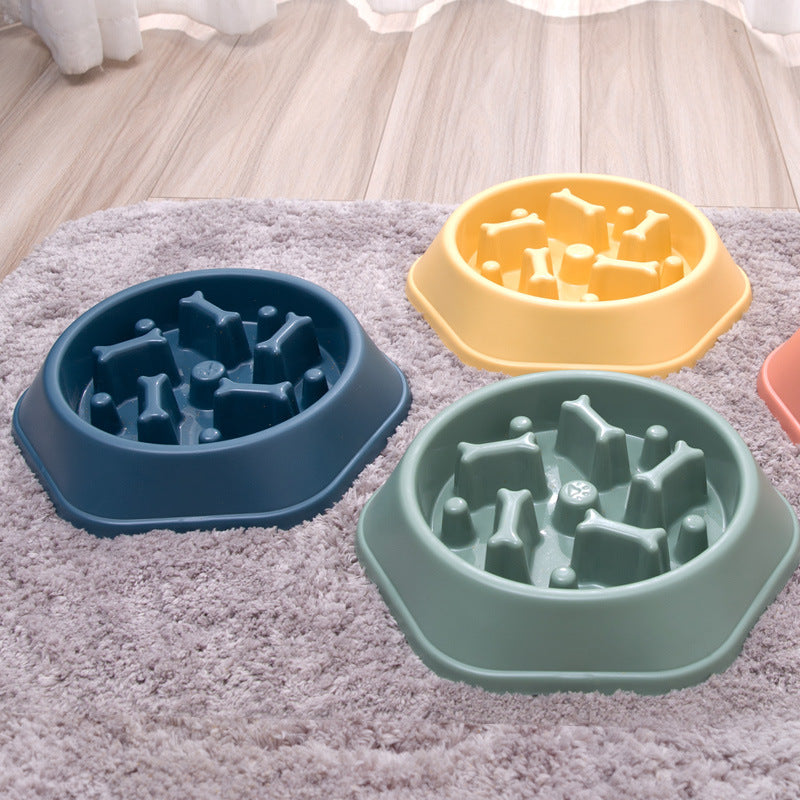 Anti-Choking Pet Slow Food Bowl Bone Shaped Slow Food Dog Bowl Food Bowl Anti-Spill Pet Bowl