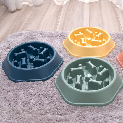 Anti-Choking Pet Slow Food Bowl Bone Shaped Slow Food Dog Bowl Food Bowl Anti-Spill Pet Bowl