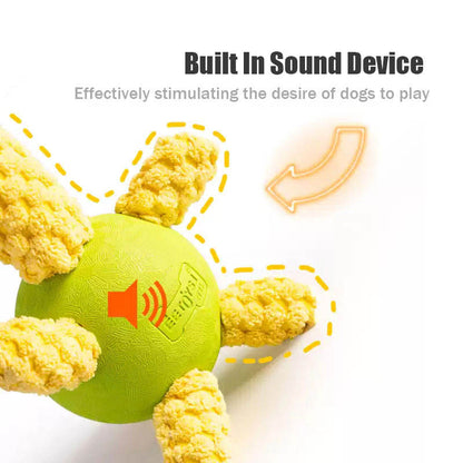 Cloth velvet rubber rabbit lion interactive voice ball grinding animal series interactive dog toys