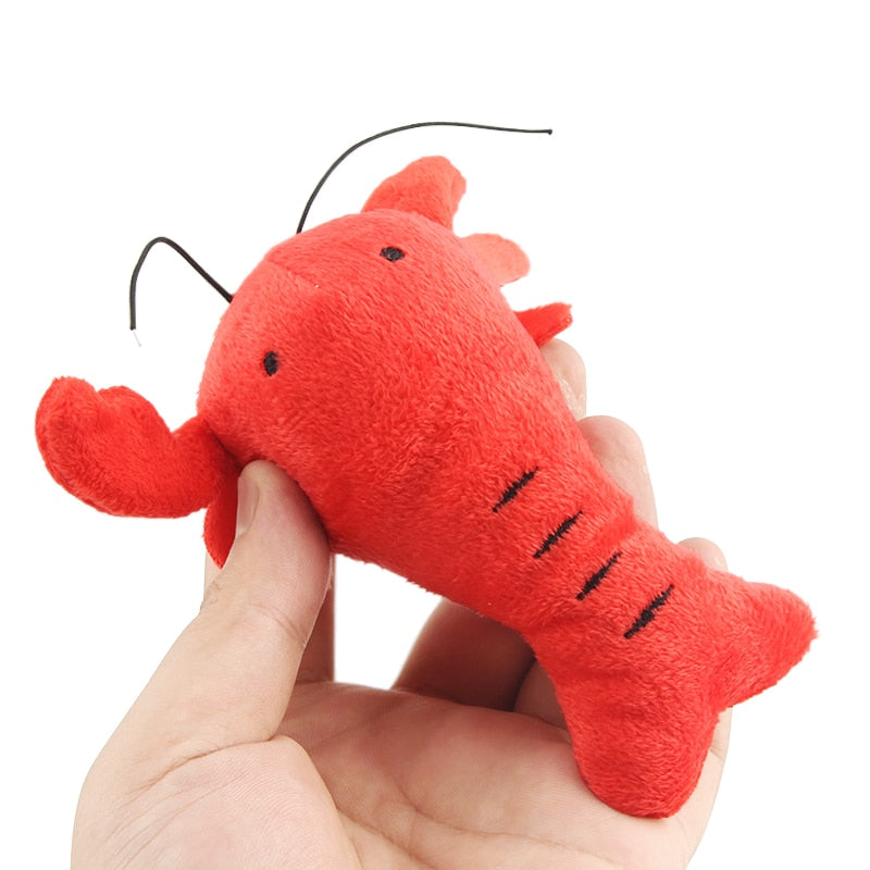 Lot de 2 jouets couineurs en peluche motif crabe et homard - Pour chien et chats