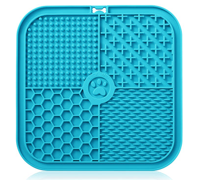 Tapis de léchage Carré, Multi surfaces en silicone avec ventouses 20cm x 20cm