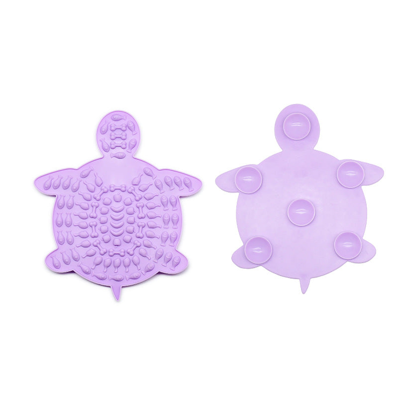 Tapis de léchage interactif Modèle Tortue en silicone avec ventouses