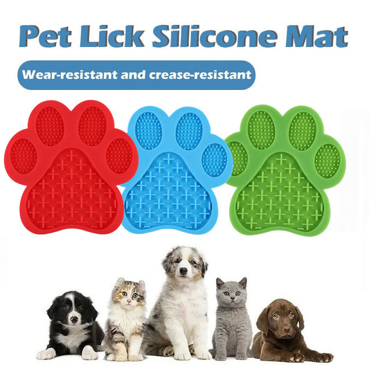 Tapis de léchage interactif Patte en silicone avec ventouses
