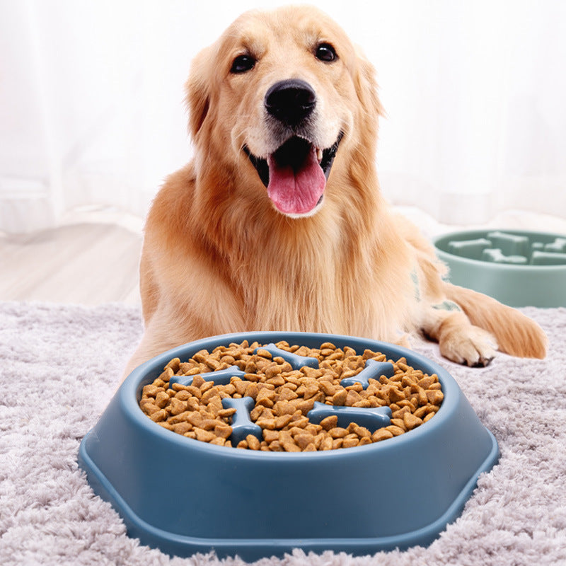 Anti-Choking Pet Slow Food Bowl Bone Shaped Slow Food Dog Bowl Food Bowl Anti-Spill Pet Bowl