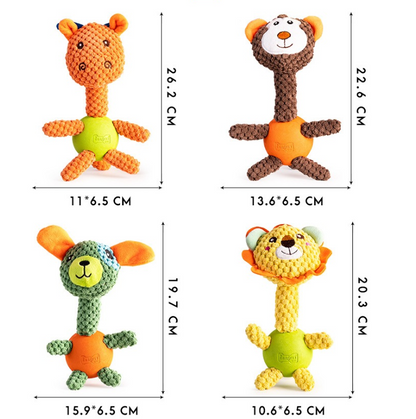 Cloth velvet rubber rabbit lion interactive voice ball grinding animal series interactive dog toys