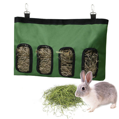 Sac à foin en tissus OXFORD avec 4 fentes pour Lapins, Cochons d'inde et Rongeurs - Vert