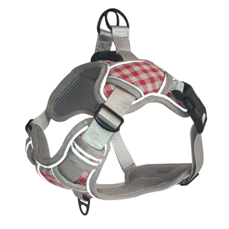 Pet Dog Traction Rope Large Medium And Small Dog Chest Harness Night Reflective Comfortable Breathable Harness