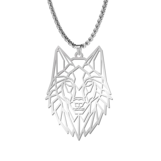 Collier My Shape en acier inoxydable 316L avec pendentif en forme de loup