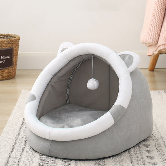 Cat House Universal Four Seasons Enclosed Cat House Dog Bed Winter Warm Pet Bed Cat Villa