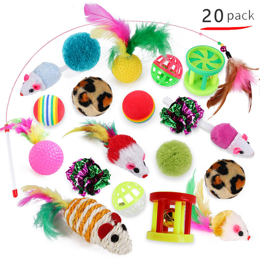 Pet Cat Toy Set Cat Tunnel Teaser Wand Bell Cat Tunnel Toy Supplies Combination