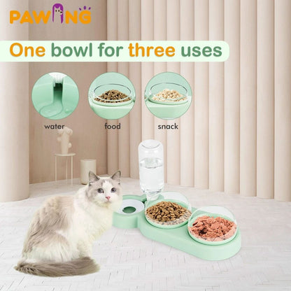 Cat Bowl Double Bowl Automatic Drinking Dog Food Bowl Pet Bowl Anti-Spill Small Dogs Food Bowl Pet Supplies