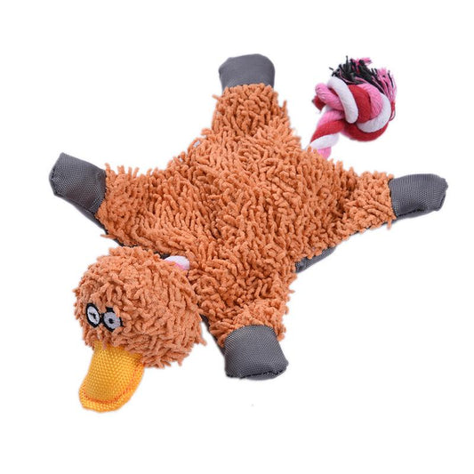 Peluche adorable Maman canard couineur pour chiens - Orange