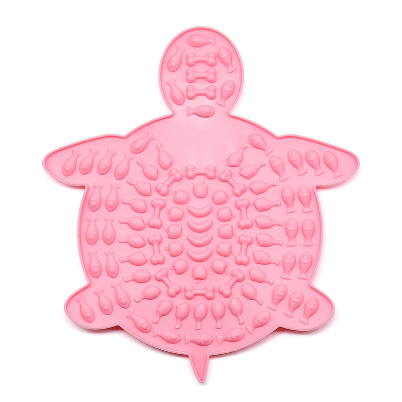 Tapis de léchage interactif Modèle Tortue en silicone avec ventouses
