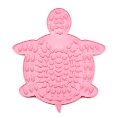 Tapis de léchage interactif Modèle Tortue en silicone avec ventouses