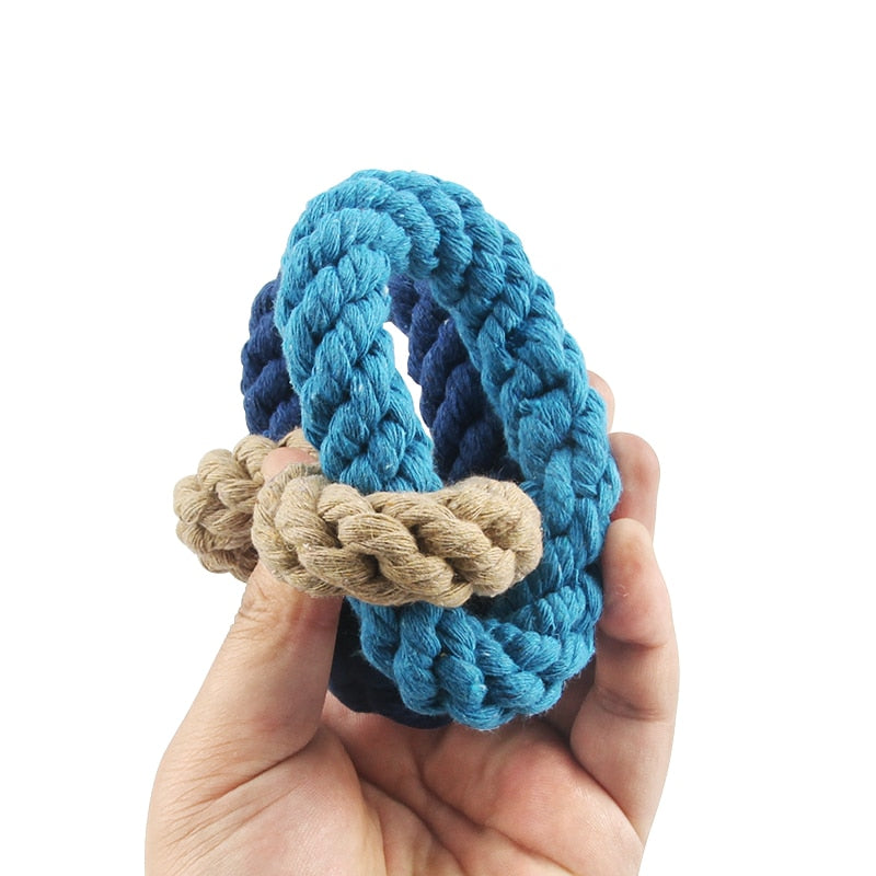 Small Dog Toy Rope Weave Knot Pet Toy Puppy Chew Clean Teeth Pet Teaser Interactive Play Chew Toy
