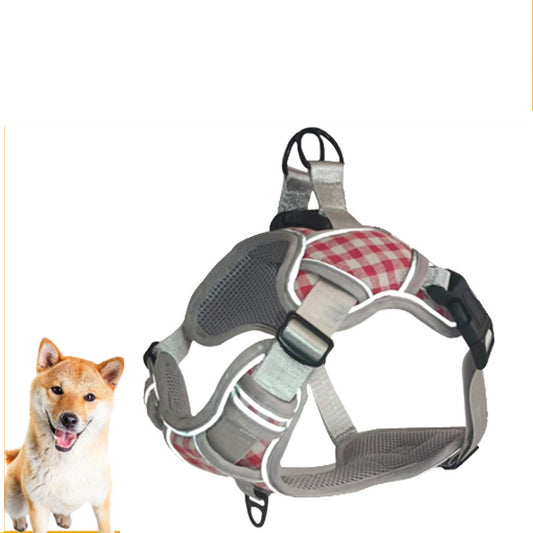 Pet Dog Traction Rope Large Medium And Small Dog Chest Harness Night Reflective Comfortable Breathable Harness