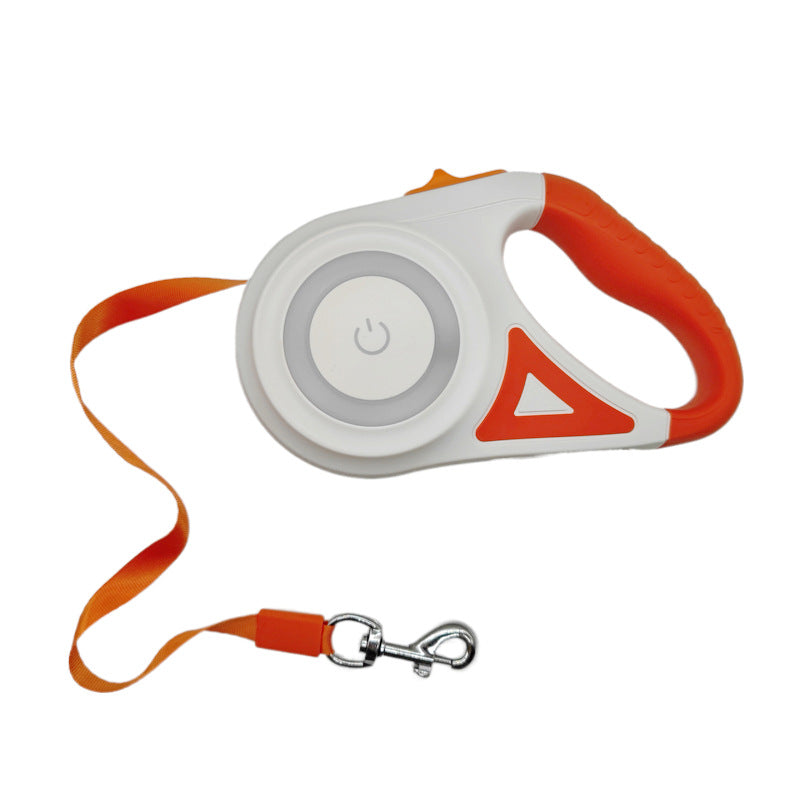 Laisse télescopique automatique pour chien avec lumière LED et interrupteur tactile de 3 m/5 m