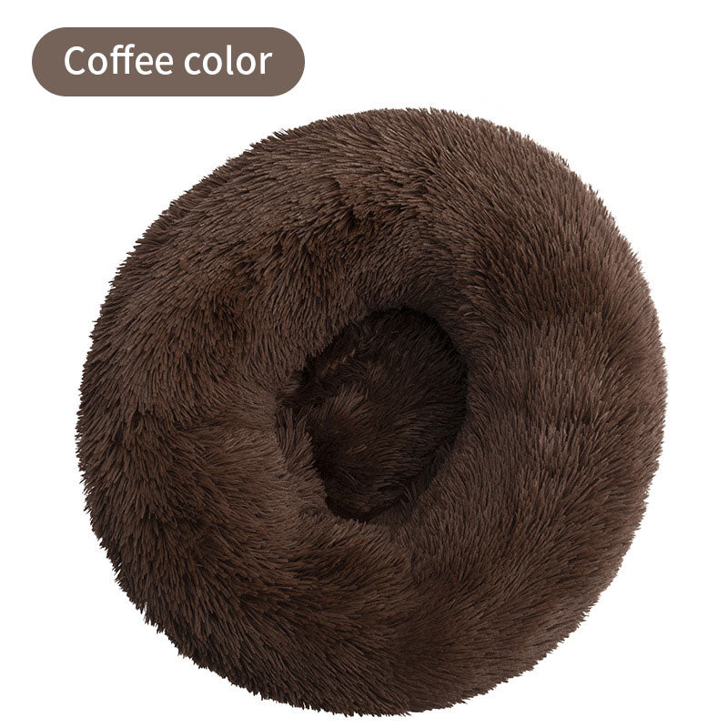 Lit Rond en Peluche Ultra Doux pour Chiens et Chats - 19 Couleurs | Confort Moelleux