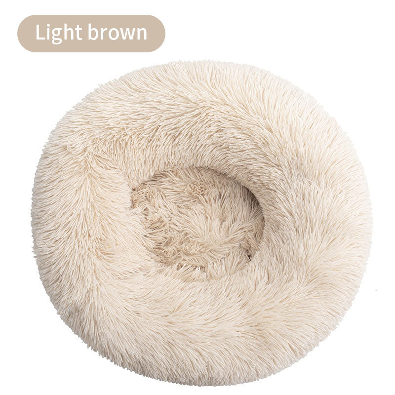 Lit Rond en Peluche Ultra Doux pour Chiens et Chats - 19 Couleurs | Confort Moelleux