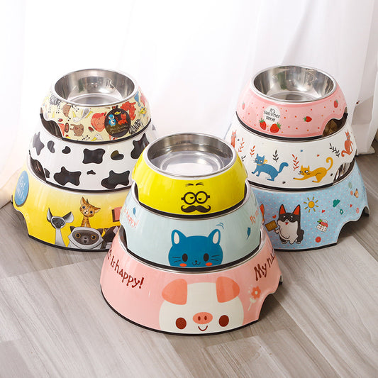 Superbes Gamelles en acier inoxydable et Céramique 2 en 1 de la collection Melanie pour chiens, chats et petits mammifères