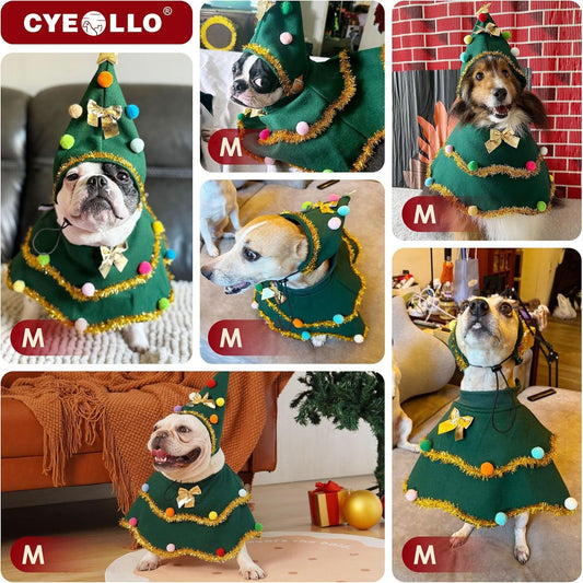 🎄 Cape et Chapeau Sapin de Noël pour Chien et Chat - Costume Festif Adorable