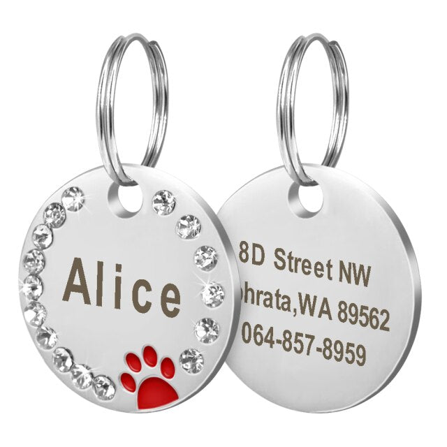 Customize Engraved Stainless Steel Pet Puppy Cat ID Tag Dog Collar Accessories