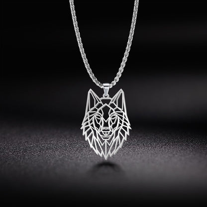 Collier My Shape en acier inoxydable 316L avec pendentif en forme de loup