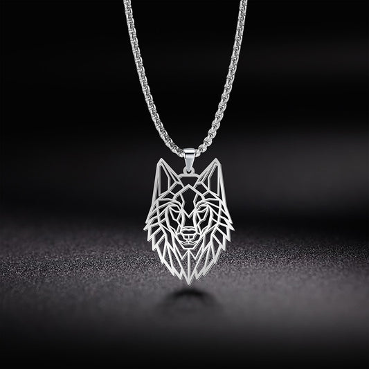Collier My Shape en acier inoxydable 316L avec pendentif en forme de loup
