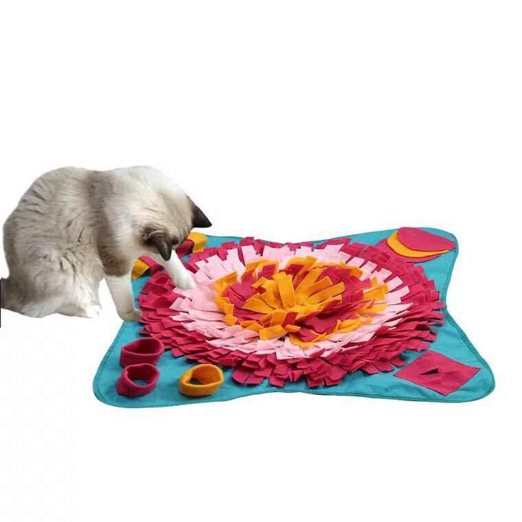 Tapis de Fouille Fleur Antidérapant - Stimulation Mentale pour Chats & Chiens
