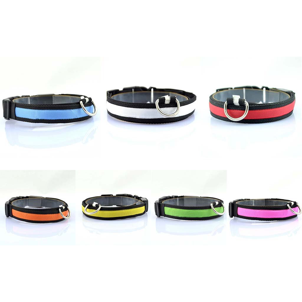 Collier en nylon pour chien et chat, lumière DEL, sécurité nocturne, flash lumineux