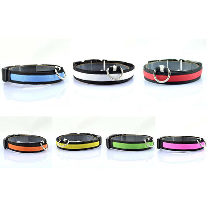Collier en nylon pour chien et chat, lumière DEL, sécurité nocturne, flash lumineux
