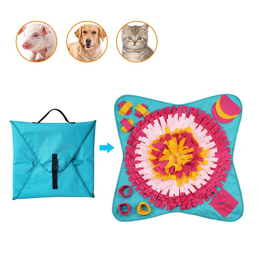 Dog Pet Snuffle Mat Washable Dog Training Blanket Dogs Smelling Mat IQ Training Pressure Releasing Nose Work Toy