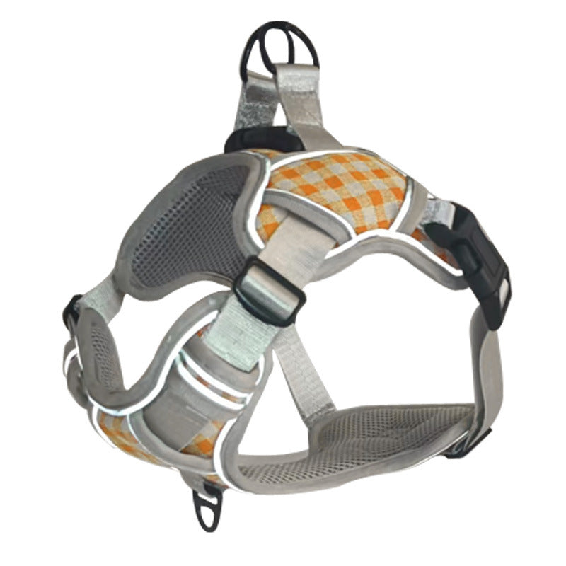 Pet Dog Traction Rope Large Medium And Small Dog Chest Harness Night Reflective Comfortable Breathable Harness