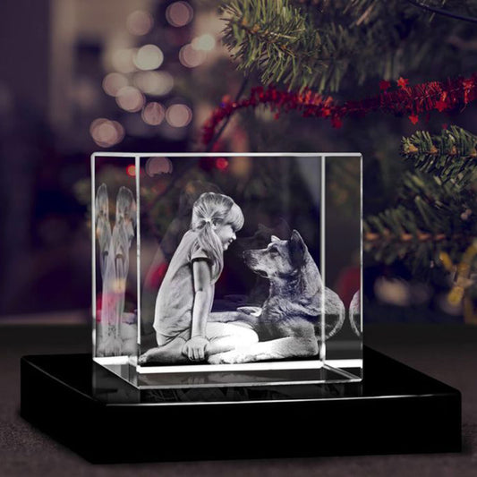 Halloween Christmas Photo Custom Pet Crystal Inside Carving Creative Gift Decorative Lamp Birthday Gift Living Room Bedroom
