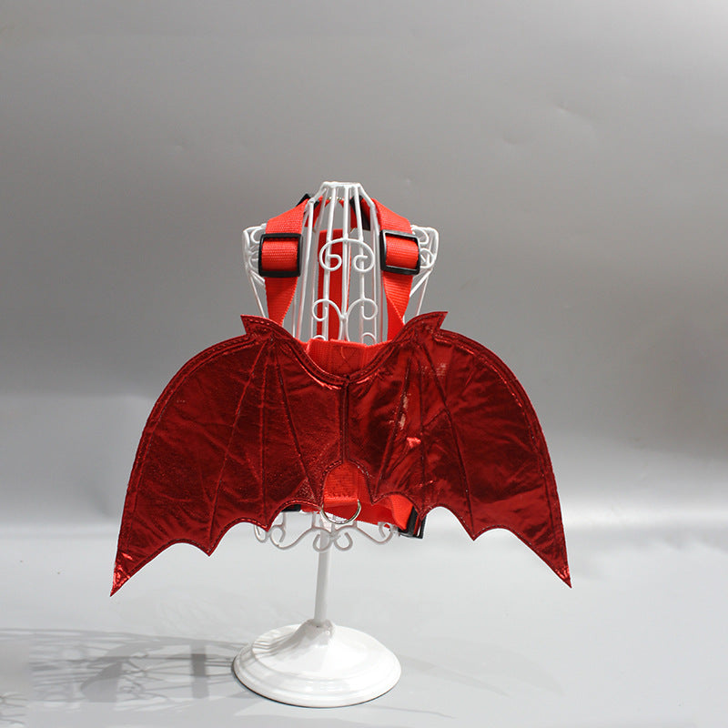 Pet Halloween dress up costume pet Halloween accessories chest and back traction rope pet bat transformation outfit