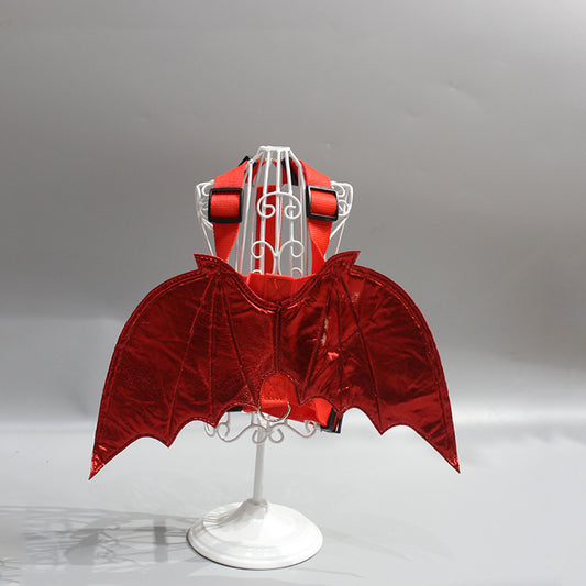 Pet Halloween dress up costume pet Halloween accessories chest and back traction rope pet bat transformation outfit