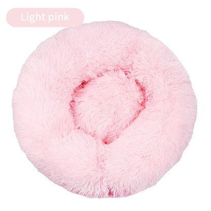 Lit Rond en Peluche Ultra Doux pour Chiens et Chats - 19 Couleurs | Confort Moelleux