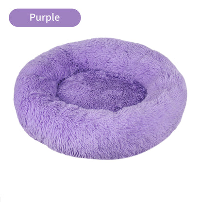 Lit Rond en Peluche Ultra Doux pour Chiens et Chats - 19 Couleurs | Confort Moelleux