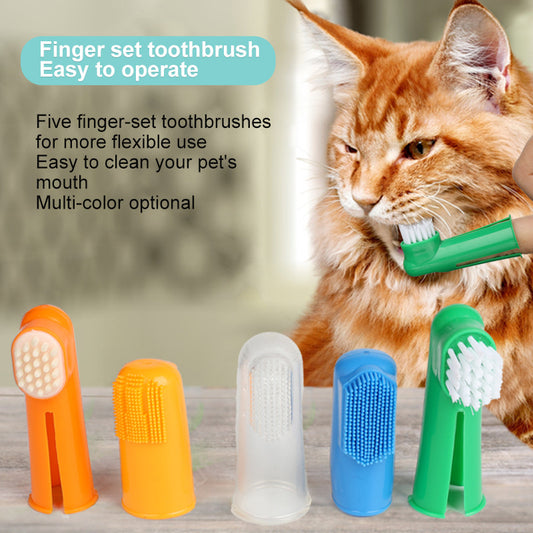 Pet Supplies Cat and Dog Finger Toothbrush Pet Finger Toothbrush Cat and Dog Oral Cleaning Tools Pet Toothbrush