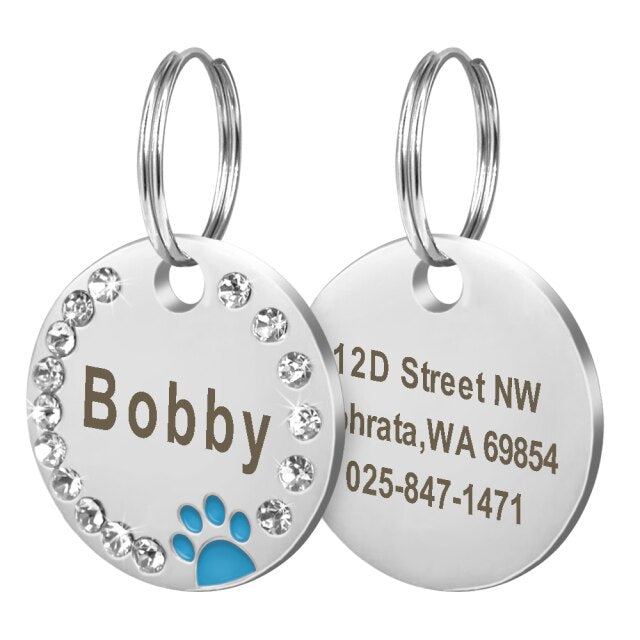 Customize Engraved Stainless Steel Pet Puppy Cat ID Tag Dog Collar Accessories
