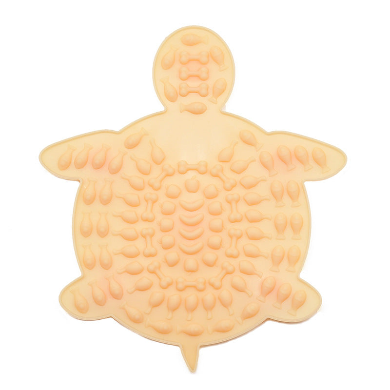 Tapis de léchage interactif Modèle Tortue en silicone avec ventouses
