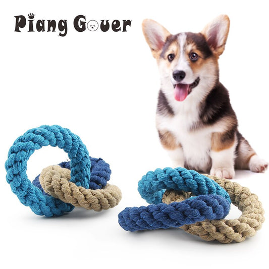 Small Dog Toy Rope Weave Knot Pet Toy Puppy Chew Clean Teeth Pet Teaser Interactive Play Chew Toy